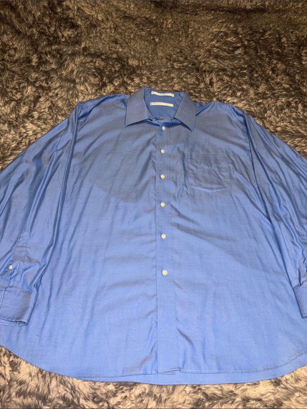 Forsyth of Canada XL Mens Blue Wrinkle Free Cotton Dress Shirt 17.5 34/35 - Picture 1 of 4